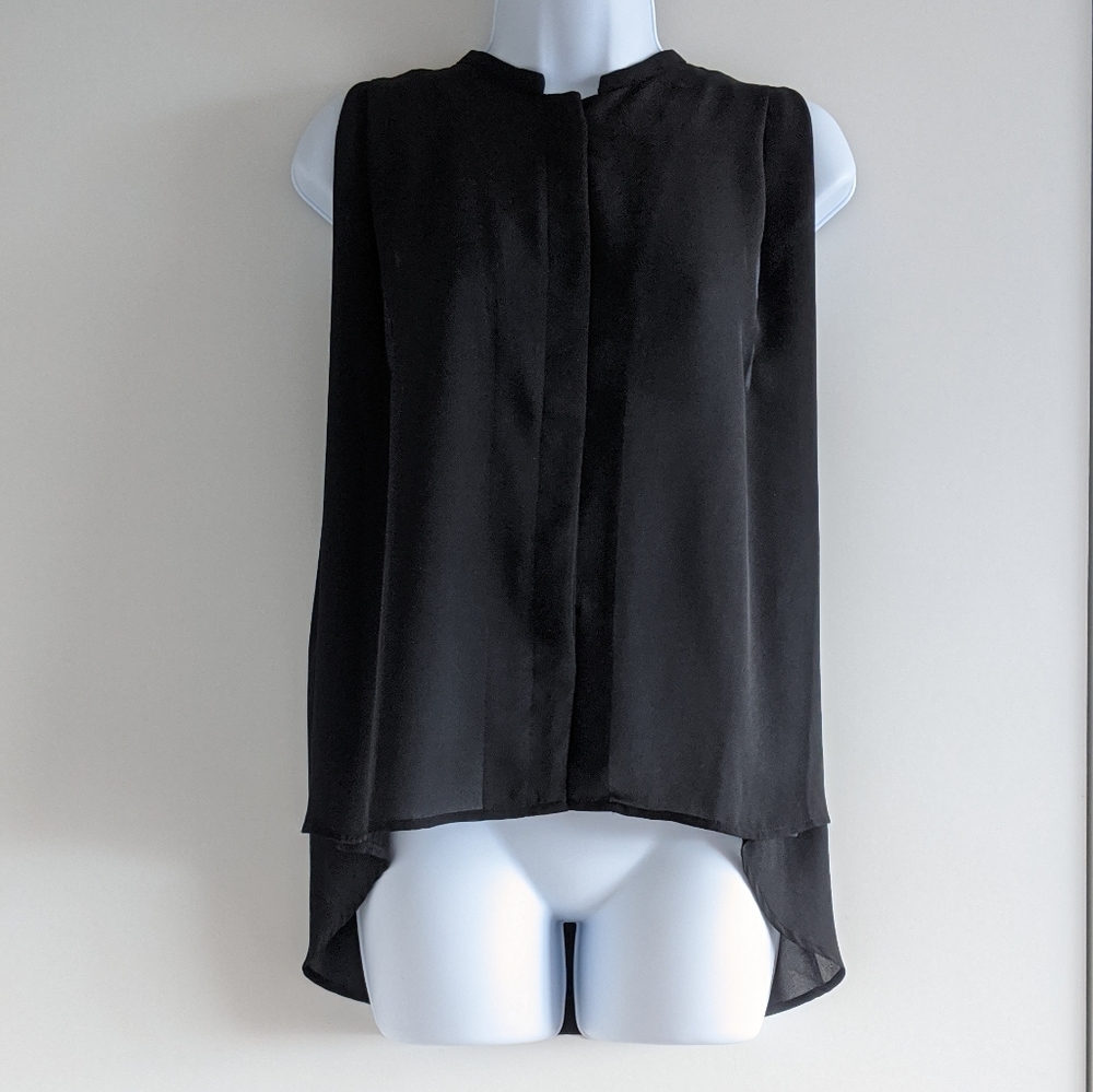 Georgette mandarin collar A-line blouse